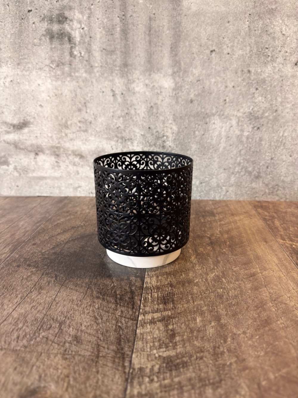 Black Filigree Metal Candle Holder bath and body works